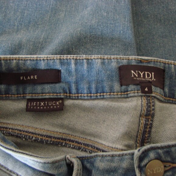 NYDJ Flare Jeans Ankle Raw Hem Lift Tuck Technology Size 4 - Picture 6 of 16